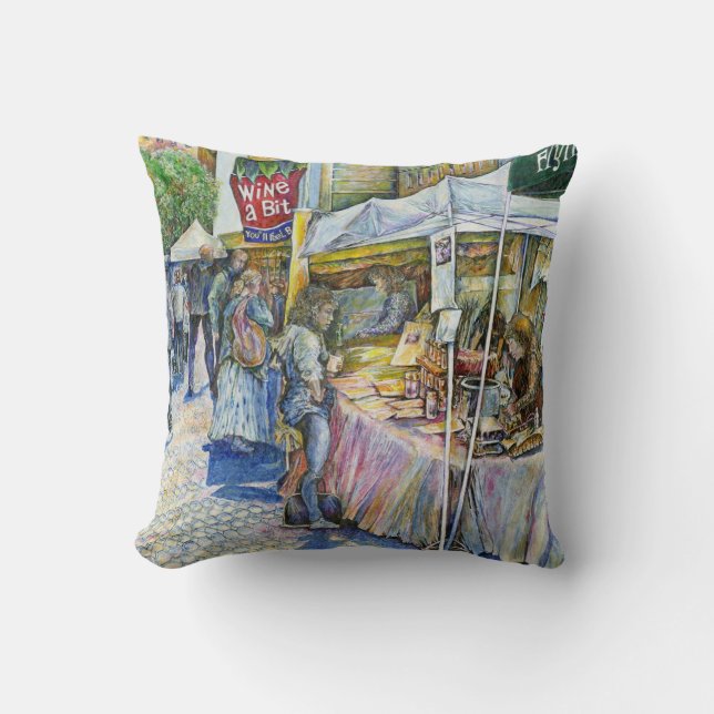 Coussin Coin de Flying Pig Farm et Wine a Bit. (Recto)