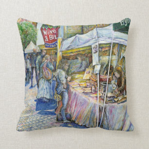 Coussin Coin de Flying Pig Farm et Wine a Bit.