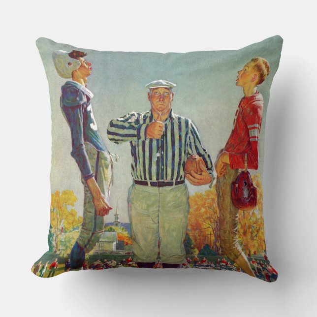 Coussin Coin Toss par Norman Rockwell (Recto)