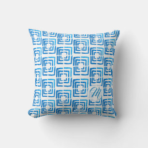 Coussin Coins décoratifs bleus personnalisés aux angles re