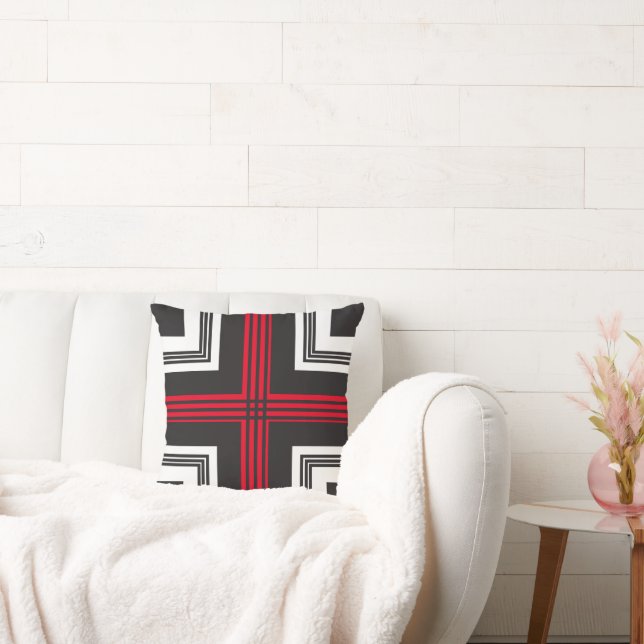Coussin Coins géométriques à bandes noires - Personnalisés (Canapé)
