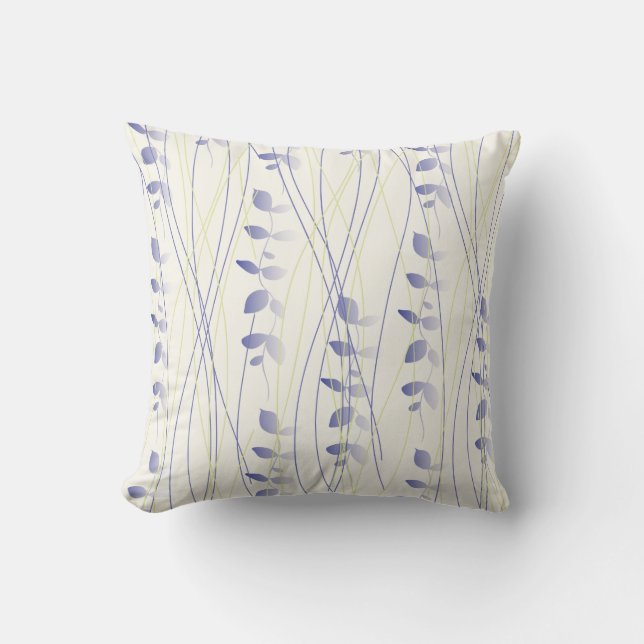 Coussin Cojín con diseño de hojas difuminadas. (Recto)