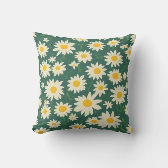 Coussin Cojín Decorativo con Diseño de Margaritas (Recto)
