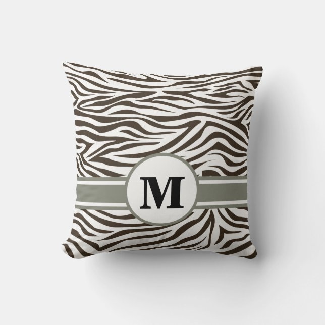 Coussin Cola Safari Zebra avec Monogramme (Recto)
