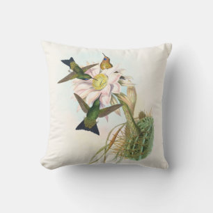 Coussin Colibri à pattes emplumées brillant par John Gould