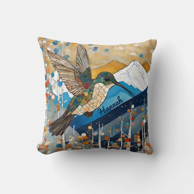 Coussin Colibri Art Nouveau (Recto)