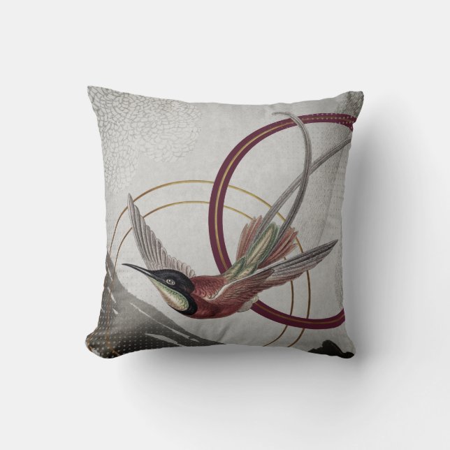 Coussin Colibri artistique de Bourgogne (Recto)