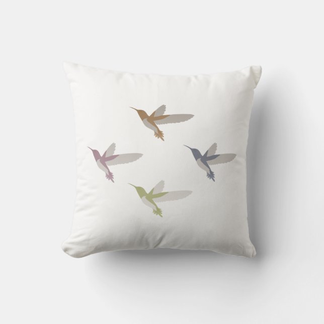 Coussin Colibri coloré (Recto)