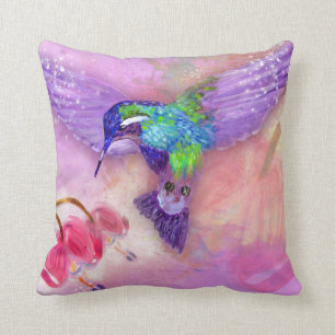 Coussin Colibri pourpre magique