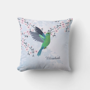 Coussin Colibri Rose Féminin Brillant