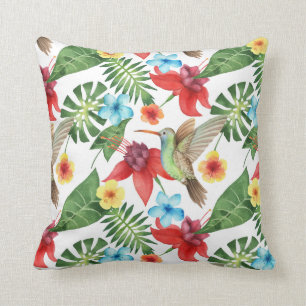 Coussin Colibri tropical