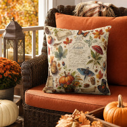 Coussin Collage Automnal Rustique Feuilles d'Automne Citro