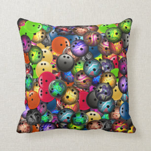 Coussin Collage coloré de boules de bowling