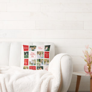 Coussin Collage de 9 photos pour la fête des mères