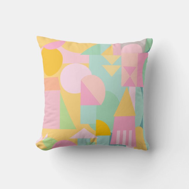 Coussin Collage de formes géométriques mignonnes dans Spri (Recto)