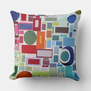 Coussin Collage de la carte couleur Retro Disco des années