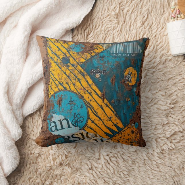 Coussin Collage de médias mixtes (Couverture)