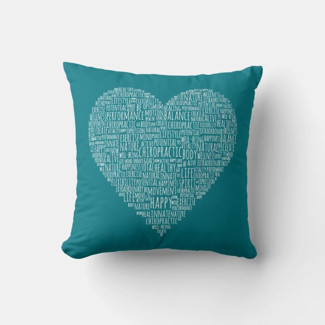 Coussin Collage de mots en forme de coeur (Recto)