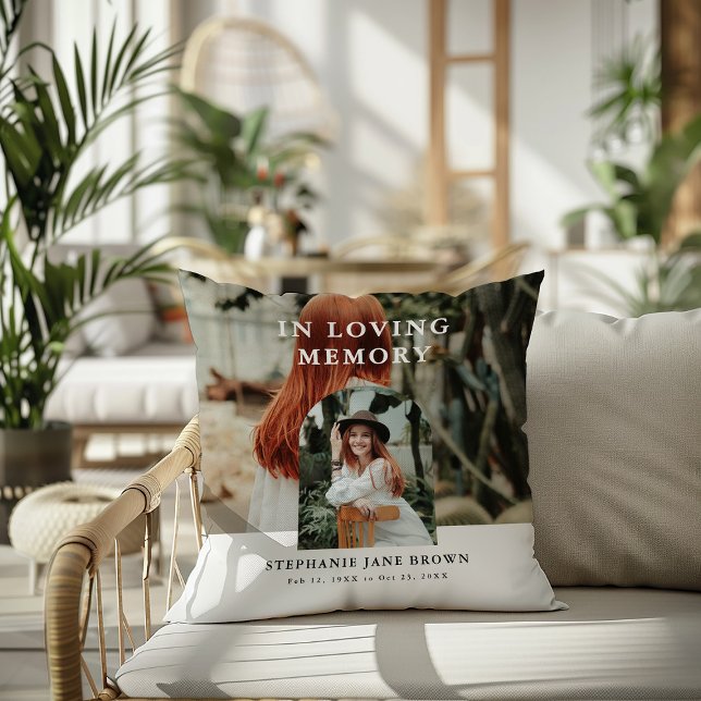Coussin Collage De Photos Arch Élégant En Mémoire D'Amour (Créateur téléchargé)