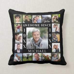 Coussin Collage de photos d'anniversaire 17 ANS INCROYABLE