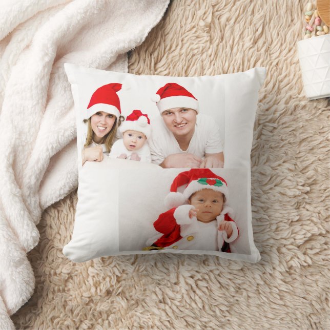 Coussin Collage de photos de famille personnalisées de Noë (Couverture)