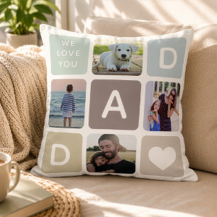 Coussin Collage de photos de Papa moderne Fête des Pères F