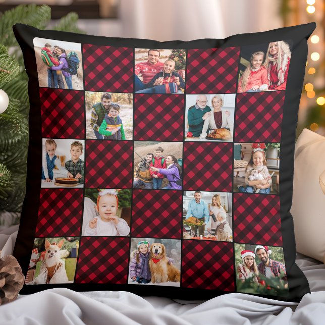 Coussin Collage de photos de vacances personnalisées Uniqu (Créateur téléchargé)