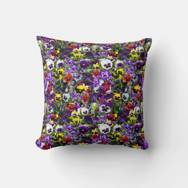 Coussin Collage de photos Pansy : Kaleidoscope de la beaut (Recto)