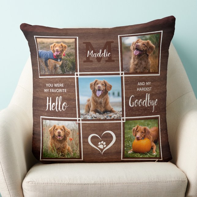 Coussin Collage de photos personnalisées Rustique (Créateur téléchargé)