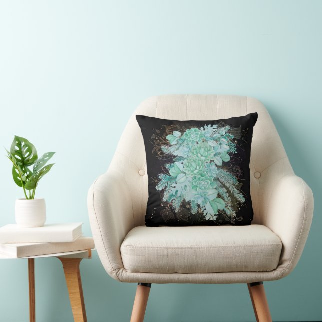 Coussin Collage de poutres vert (Chaise)