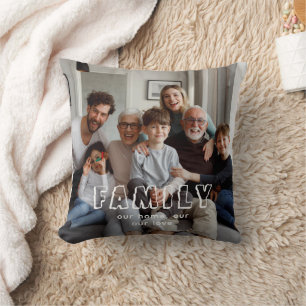 Coussin Collage de script familial Chic