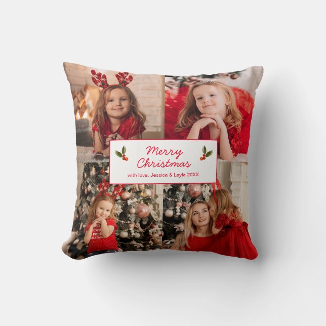 Coussin Collage d'images personnalisées 8 Noël photo (Recto)
