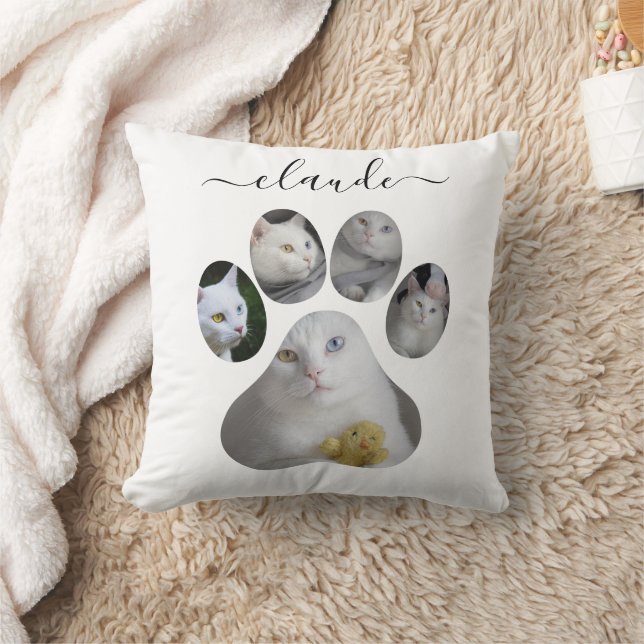 Coussin Collage Empreinte de patte personnalisé (Couverture)