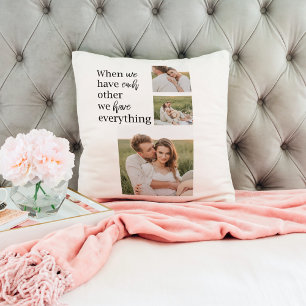 Coussin Collage moderne Photo Romantique Couple Citation C