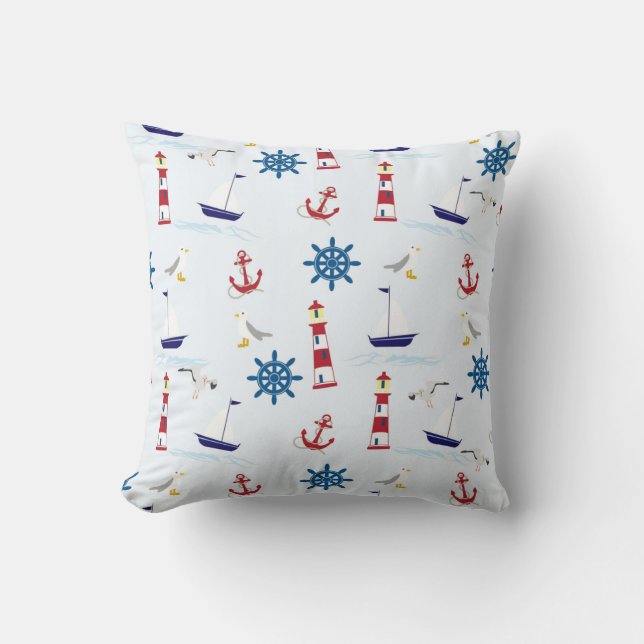 Coussin Collage nautique (Recto)