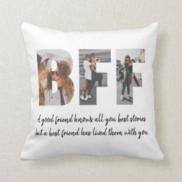 Coussin Collage photo BFF moderne Best Friend Besties Cita