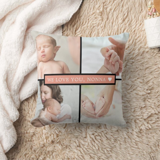 Coussin Collage photo de Keepsaké Carol personnalisé (Couverture)