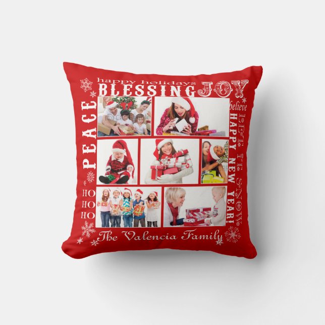 Coussin Collage photo de Noël-Coussin entièrement personna (Recto)