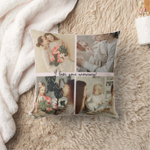 Coussin Collage photo et message - Cadeau personnalisé  