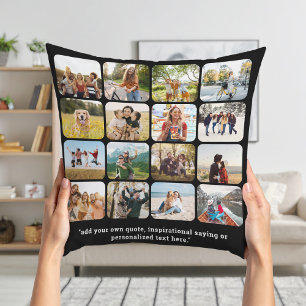 Coussin Collage Photo Moderne De 16 Avec Citation