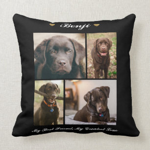 Coussin Collage photo moderne Milestone Keepsaké Chiens C