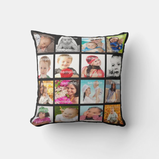 Coussin Collage photo personnalisé unique (Recto)