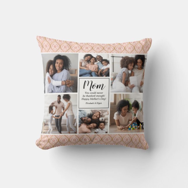 Coussin Collecte de photos de la 6e journée des mères Élev (Recto)