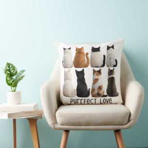 Coussin Collection de chats parfaite vue arrière