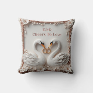 Coussin 🕊️ Collection de mariage Cadre floral à cœur de c