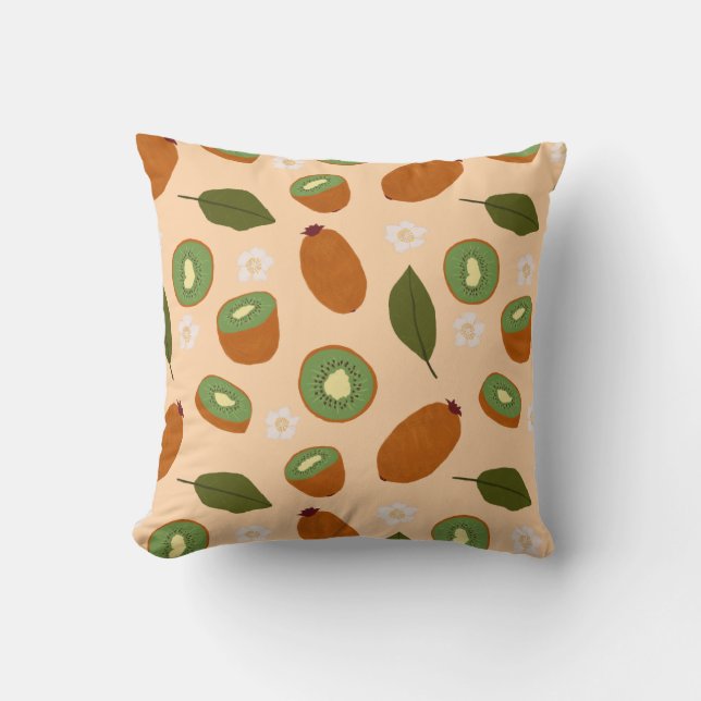 Coussin Collection de Motifs de paniers de fruits - Kiwi (Recto)