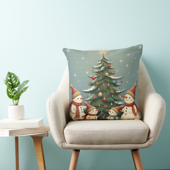 Coussin Collection de Noël de famille Festive Snowman (Chaise)