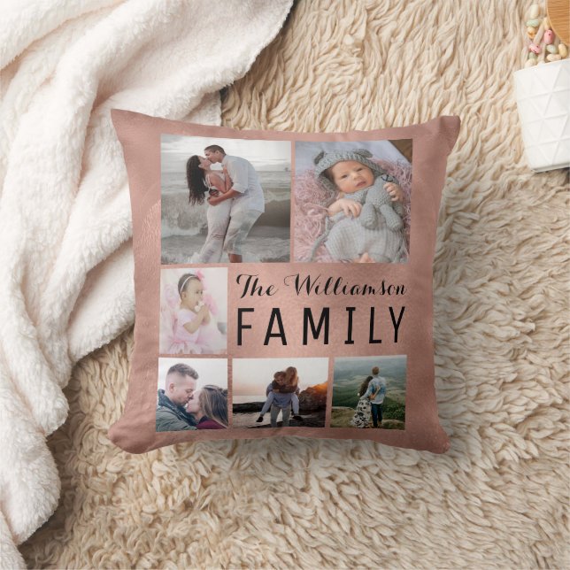Coussin Collection photo moderne personnalisée Rose Gold W (Couverture)