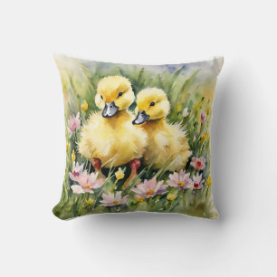 Coussin Colliers d'aquarelle dans le pré Fleur sauvage