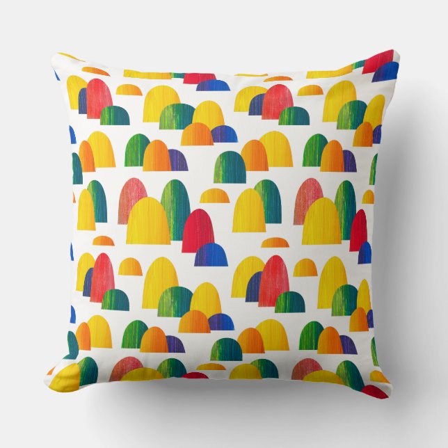 Coussin Collines peintes - Blanc (Recto)